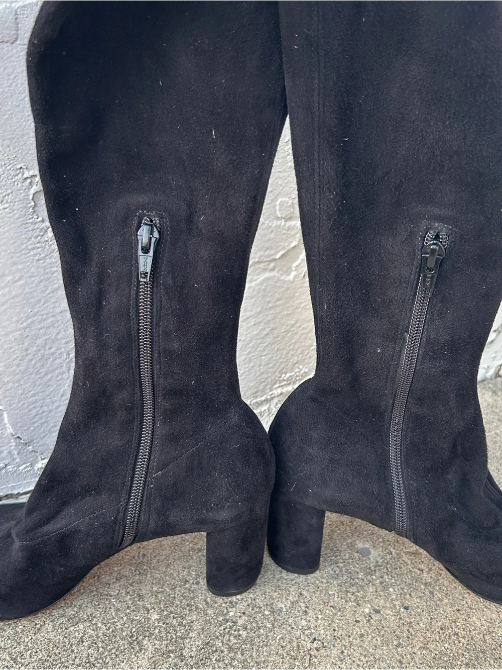 Reformation Belinda Knee High Boots Black Stretch Suede Size 7 Women